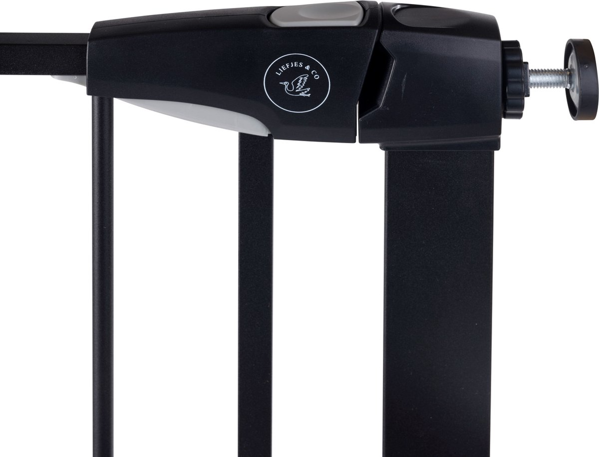 Liefjes & Co Childlock Stair Gate Without Drilling - 75 to 95 cm - Safety Gates - Child Gate - Clamp Mounting - Black - With Double Lock