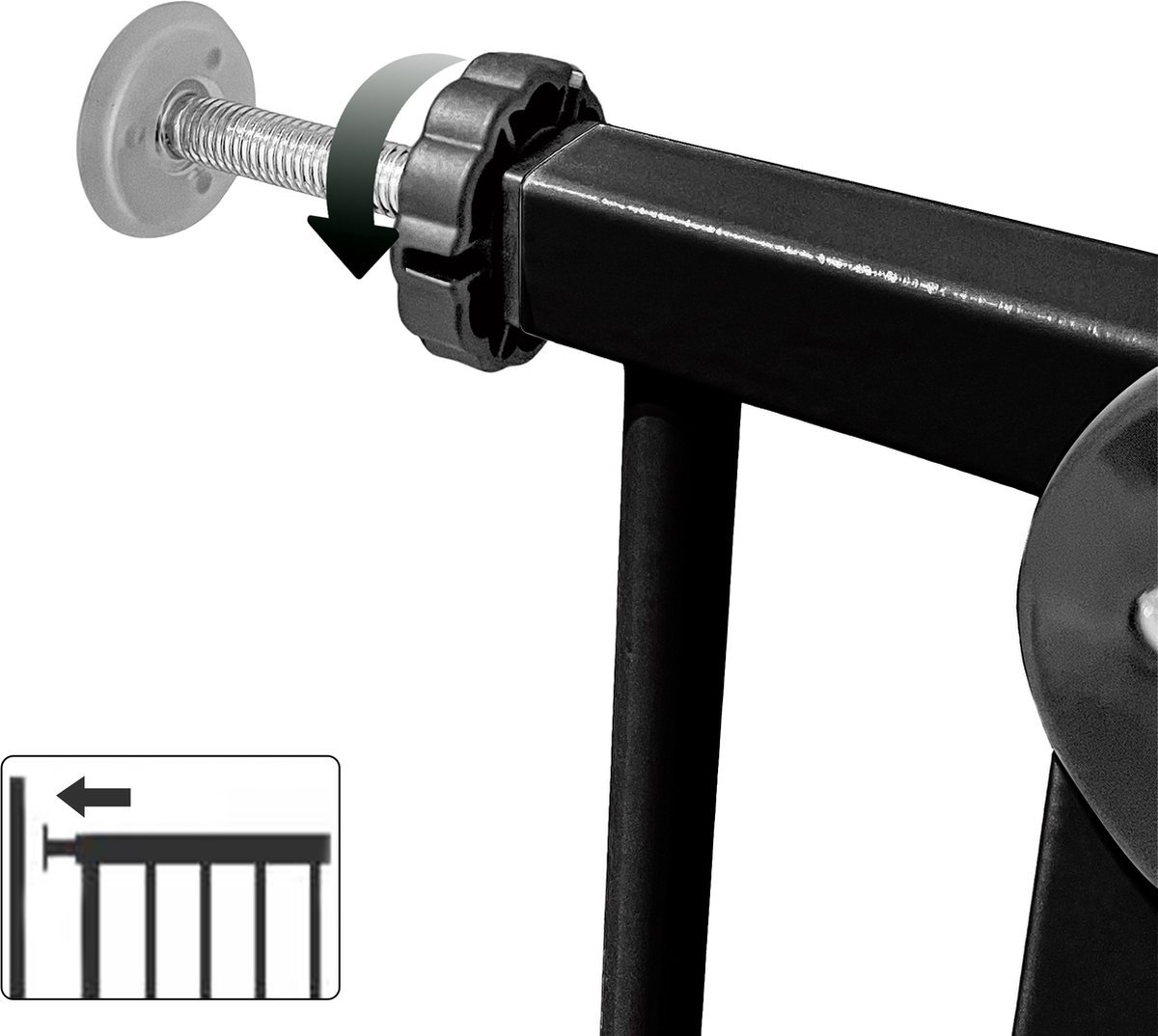 Liefjes & Co Traphekje Zonder Boren - 83 t/m 90cm - Veiligheidshekjes - Kinderhekje - Klembevestiging - Zwart