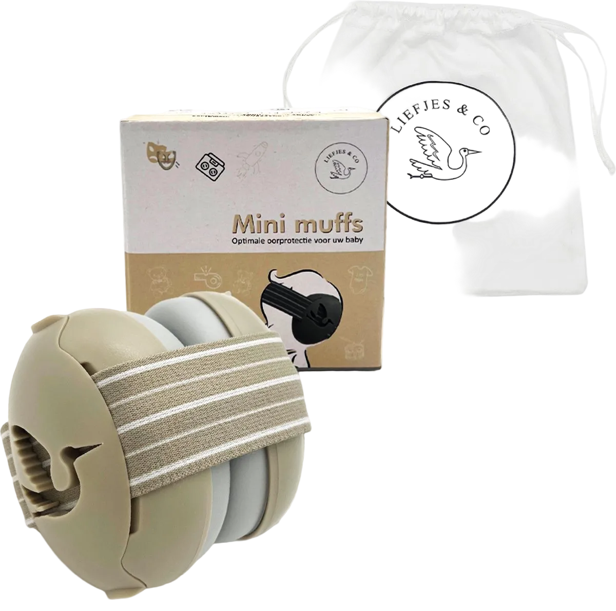 Liefjes & Co Baby - Adjustable Hearing Protection for Babies, Toddlers, and Children - 23 dB - Beige