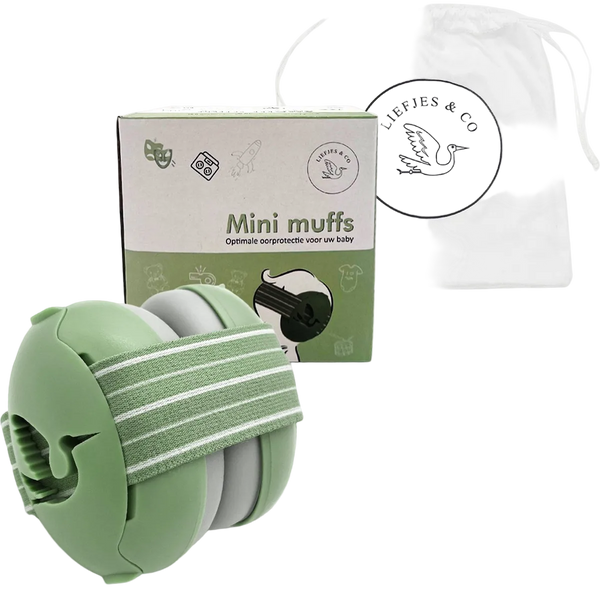 Liefjes & Co Baby - Adjustable Hearing Protection for Babies, Toddlers, and Children - 23 dB - Green
