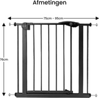Liefjes & Co Stair Gate Without Drilling - 90 to 95 cm - Safety Gates - Child Gate - Clamp Mounting - Black