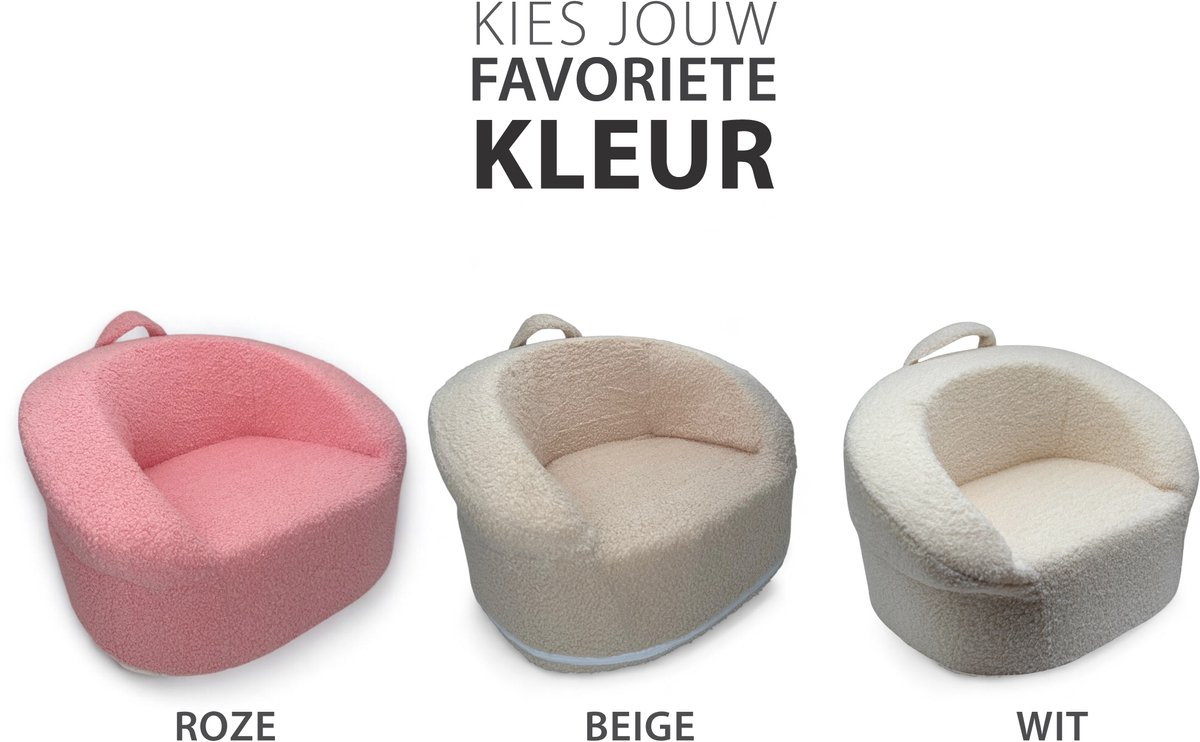Liefjes & Co Teddy Fluffy Sofa - Children's Armchairs - Children's Chair - Children's Sofa - Pink