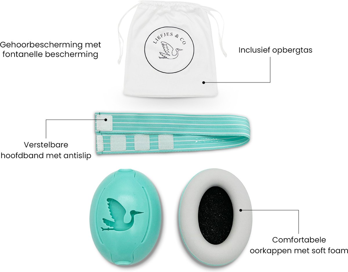Liefjes & Co Baby - Adjustable Hearing Protection for Babies - Toddlers - Children - 23 dB - Blue