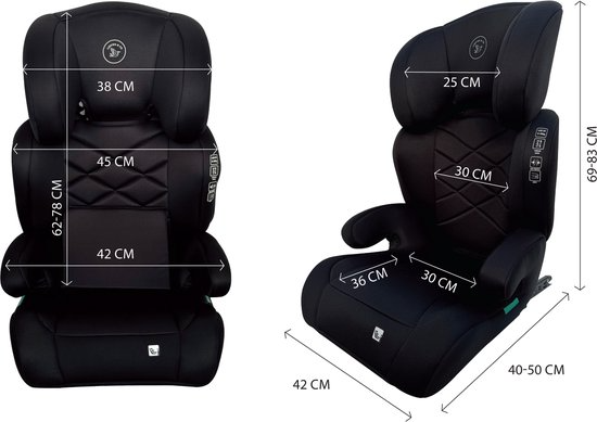 Liefjes & Co Moveup Isofix Car Seat – i-Size – Group 2/3 (100–150 cm) Memory Foam - Adjustable Headrest - Booster