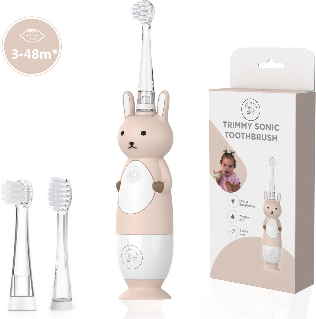 Liefjes & Co Flimmy – Beige Sonic Electric Toothbrush Child & Baby 0-4 Years – With Timer