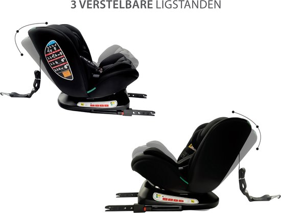 Liefjes & Co Growsafe Car Seat – i-Size 4-in-1 – 360° Rotatable – ISOFIX & Top Tether – Group 0/1/2/3 (40–150 cm)