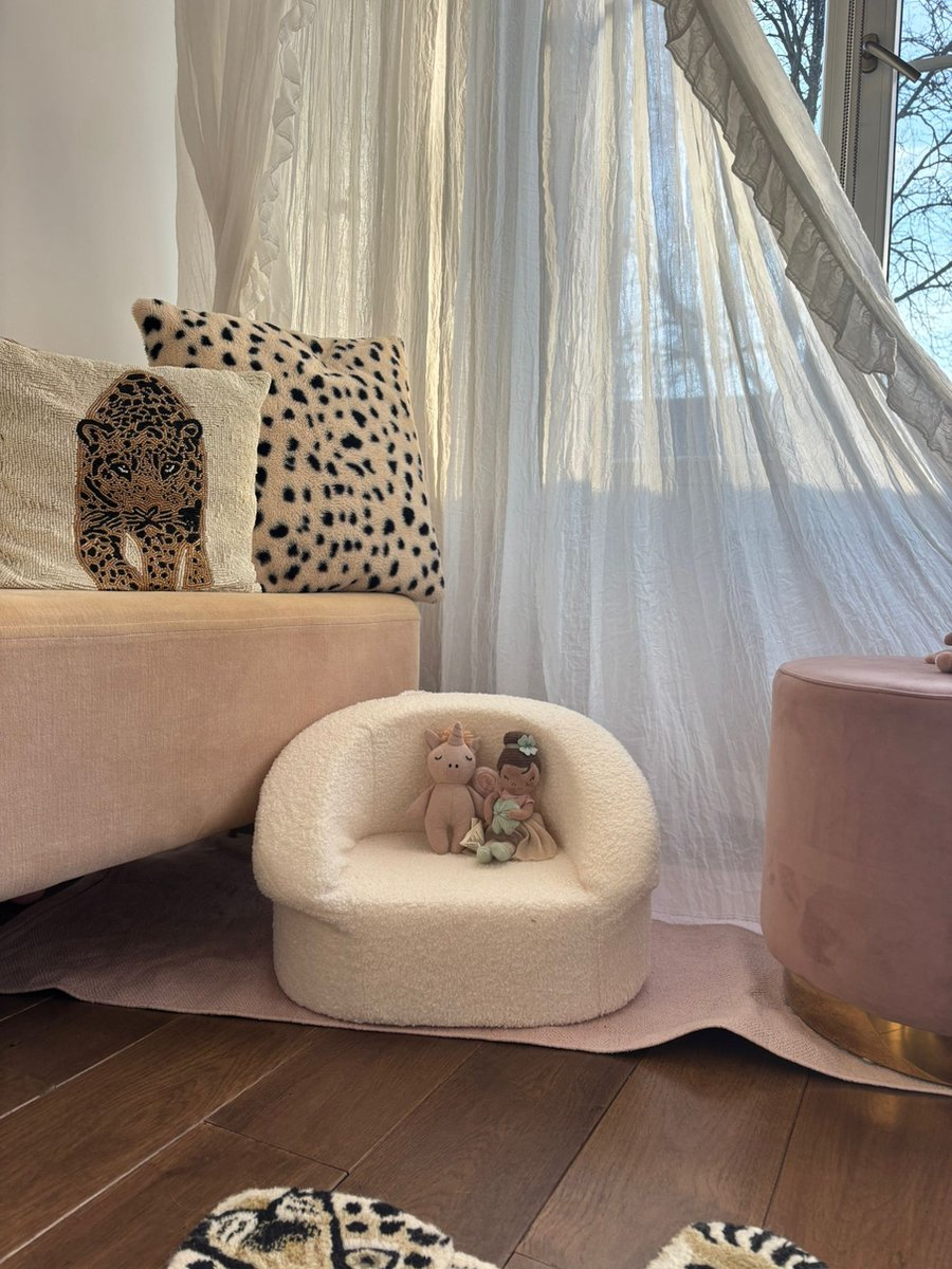 Liefjes & Co Teddy Fluffy Sofa - Children's Armchairs - Children's Chair - Children's Sofa - White