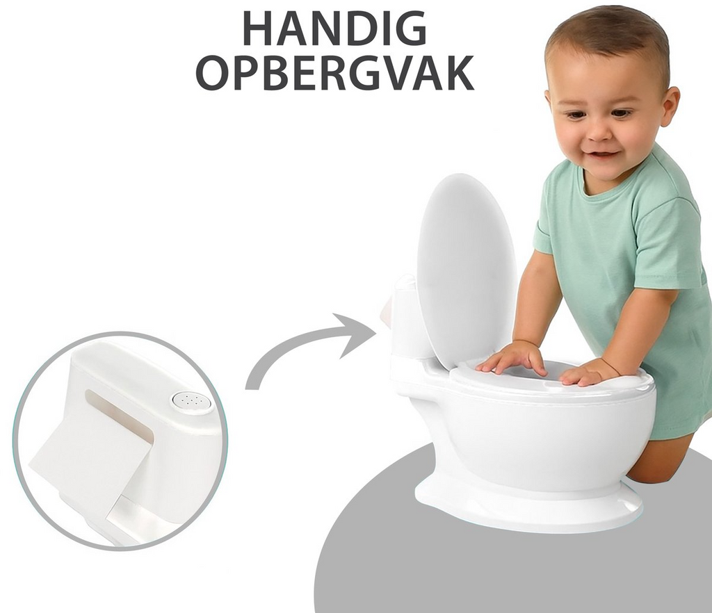 Liefjes & Co Plaspotje - Wc-trainer - Kinder toilet met doorspoel geluid Wit