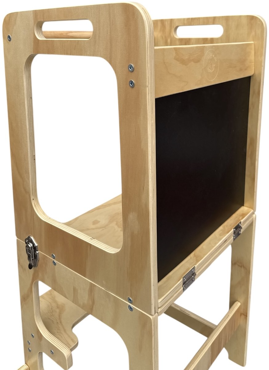 Liefjes & Co 4-in-1 Montessori Learning Tower – Kitchen Tower, Children's Staircase, Drawing Board & Play Table – FSC® Wood