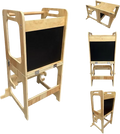 Liefjes & Co 4-in-1 Montessori Learning Tower – Kitchen Tower, Children's Staircase, Drawing Board & Play Table – FSC® Wood