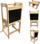 Liefjes & Co 4-in-1 Montessori Leertoren – Keukentoren, Kinderopstapje, Tekenbord & Speeltafel – FSC® Hout